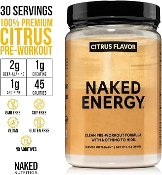 NAKED Citrus Energy 30 Servings + Sparkling Energy Drink - Orange - 12oz Cans (Pack of 12)