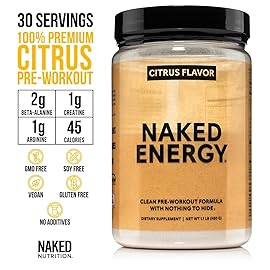 NAKED Citrus Energy - Citrus Flavored Clean Pre Workout Supplement for Men and Women, Vegan Friendly, No Added Sweeteners, Colors Or Flavors - 30 Servings
