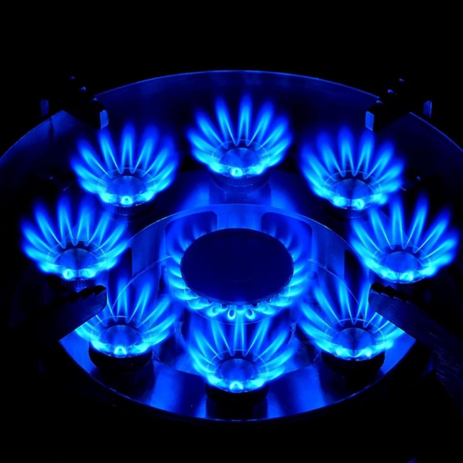 Gas Stove Propane Cooker, 7.2KW-9 Cavity High Flame Gas Cooker, Timing Function Energy Saving Flameout Protection, for Home Kitchen Camping(NG)