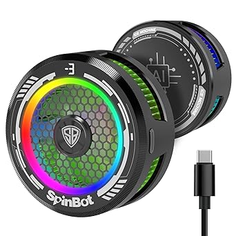 SpinBot IceDot Mag v1 Magnetic Semiconductor Mobile Cooler | Smart AI,L1,L2 Mode for Temperature Control |15W Freeze Cooling | for iPhone 12/13/14/15/16, iPads and Android Smartphones (Black) - image, photos