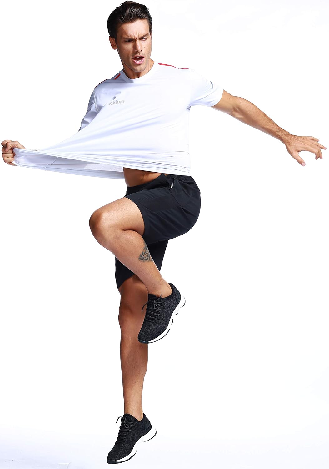 Mens Running Dry Fit T-Shirt Athletic Outdoor Short Sleeve Comfortable Sports Top