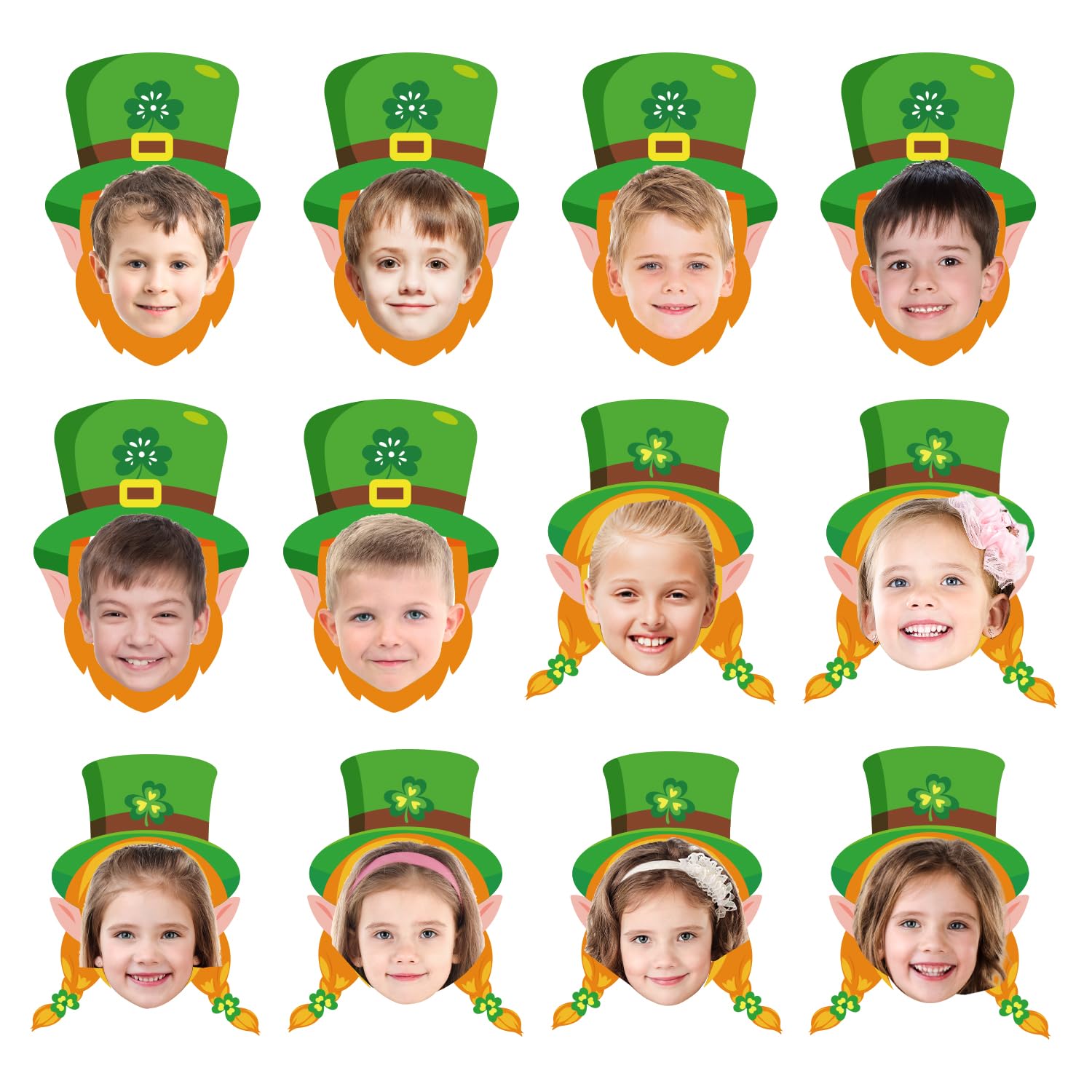 St. Patrick's Day Bulletin Board Decorations, 50Pcs Leprechaun Cutouts Decorations Hat and Beard with 100Pcs Glue Points Bulletin Board Decor for DIY Craft Classroom Home Shamrock Party Decoration