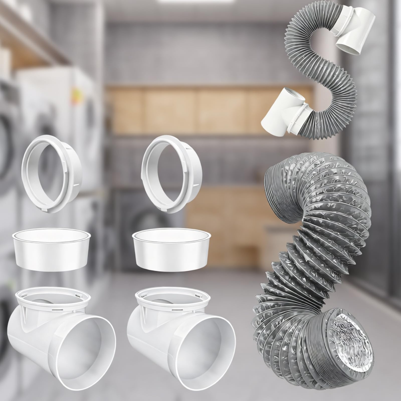 Paquete consistente de mangueras para Secadora con características a Prueba de Calor para función Estable Accesorios de ventilación para Secadora