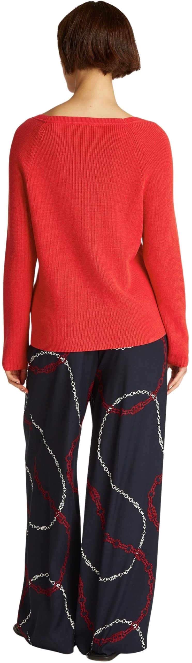 TOMMY HILFIGER Damskie CO CARDI FINE GG LS BOAT-NK SWT WW0WW44975, czerwone, XXS, Czerwony (główny czerwony), XXS