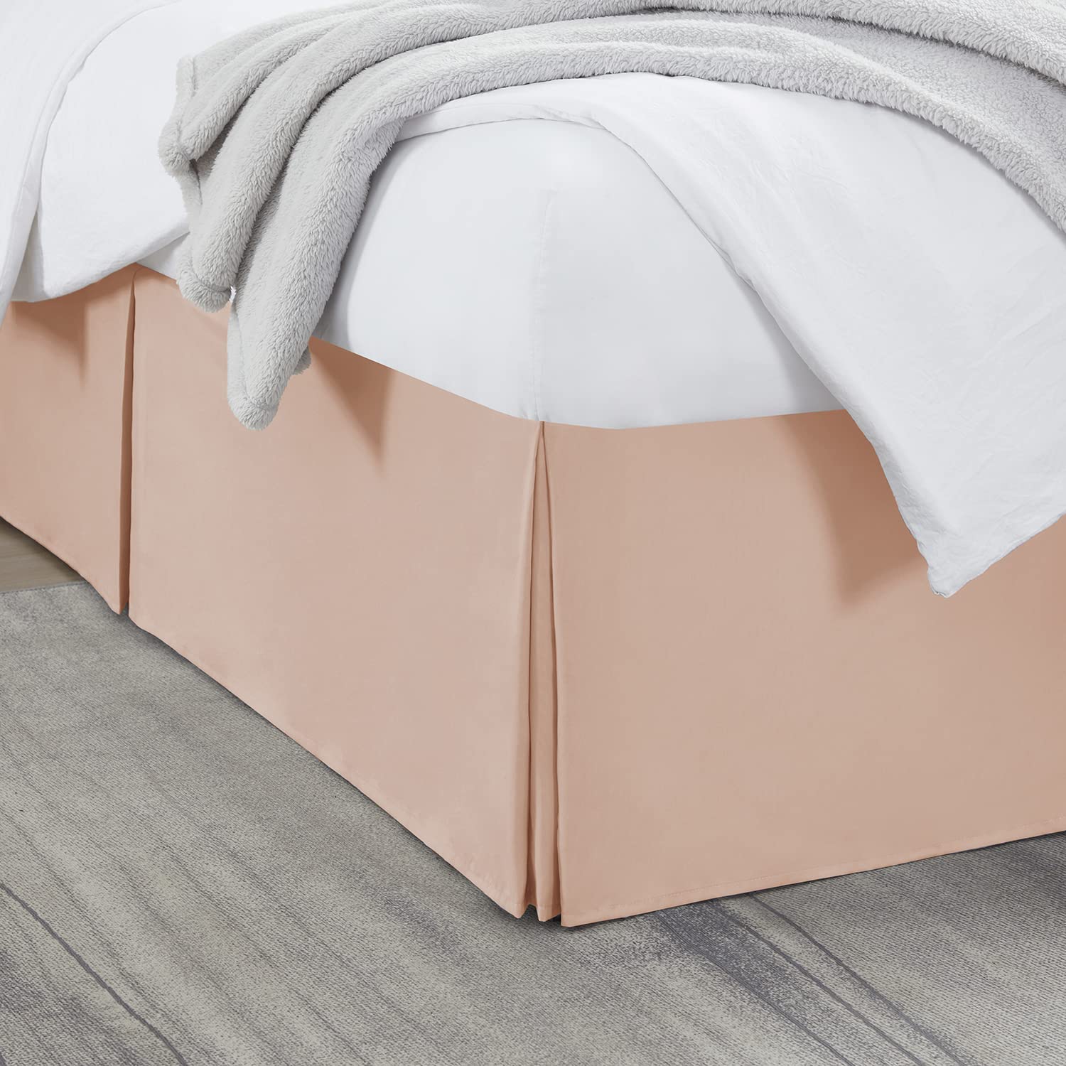 Buy Nestl Peach Bed Skirt Cal King Size Cal King Bed Skirt 14 Inch