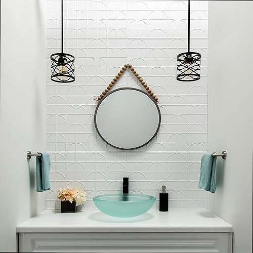 Miniatura 2 de FASÄDE Crescent - Panel decorativo de vinilo para salpicaduras, color blanco mate (paquete de 5)