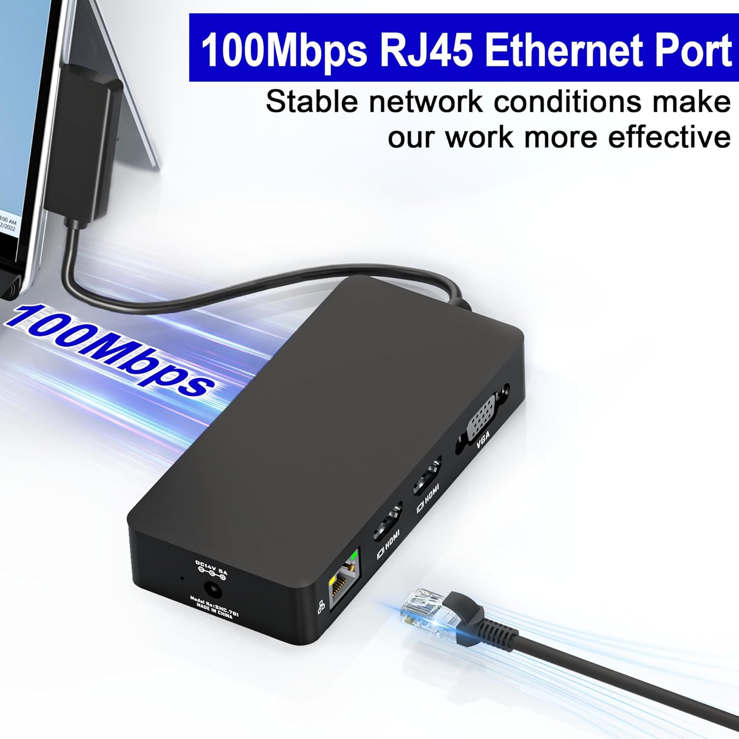 Microsoft Surface Dock, 12-in-1 Triple Displays VGA +Dual HDMI Surface Dock, Surface Docking Station for Surface Pro 11/10/9/8/X/7/6/5/4/3, Surface Book 3/2/1, Surface Laptop go/6/5/4/3/2/1 image 7 of 9 B0D3TTJBJ3