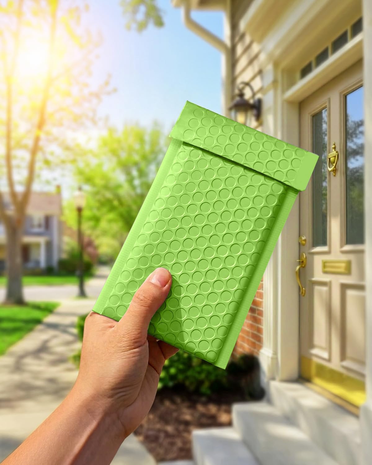 GSSUSA Bubble Mailers 4x8 100 Pack,Green Padded Envelopes Selfseal,Usable Size 4x7 Small Bubble Envelopes Shipping Bags for Shipping Supplies,Card,Bulk Pack,Small Business Packaging Supplies