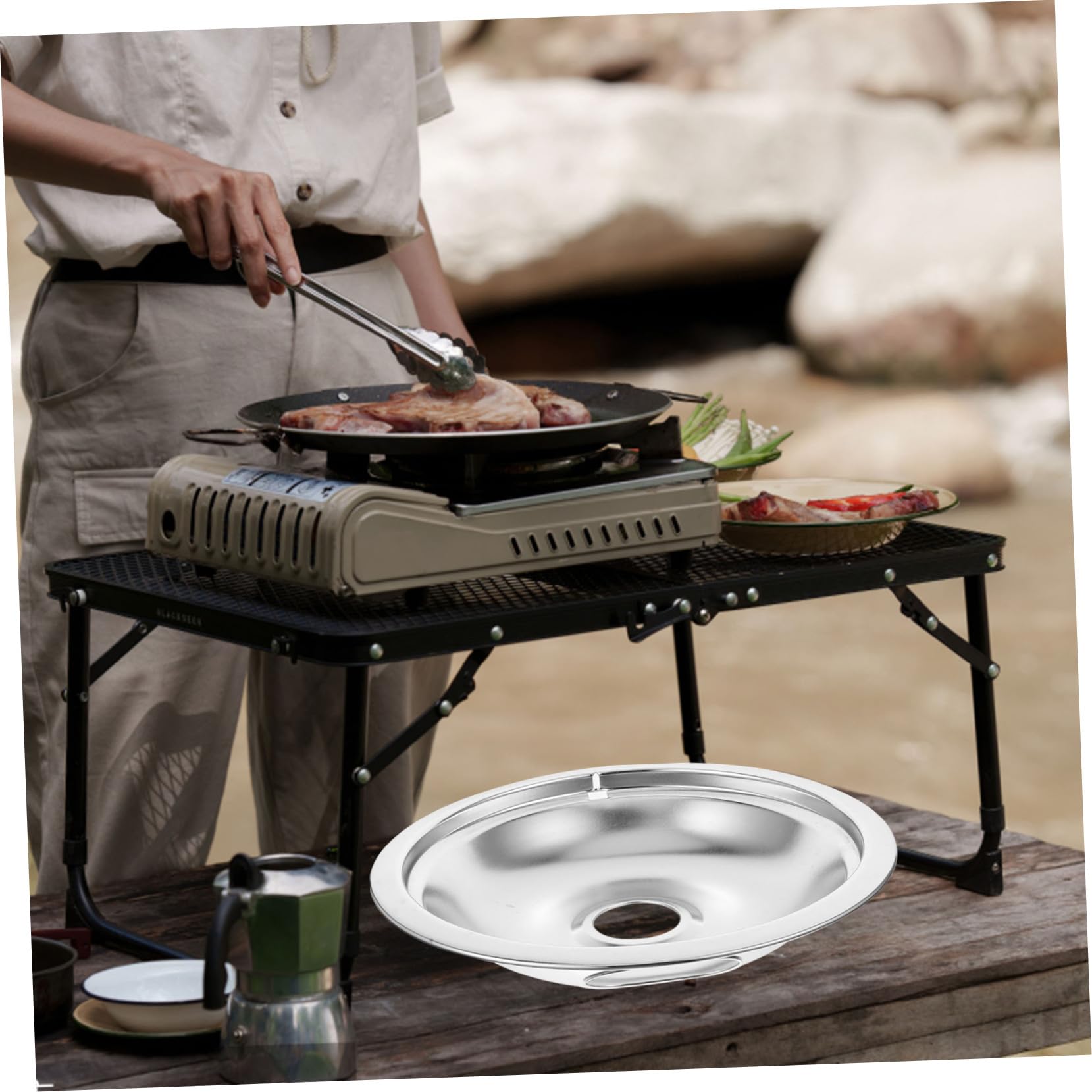 HANABASS Electric Stove Grease Trap Replacement 2 Pack Barbecue Grease Collector for Grill Drip Pan Set