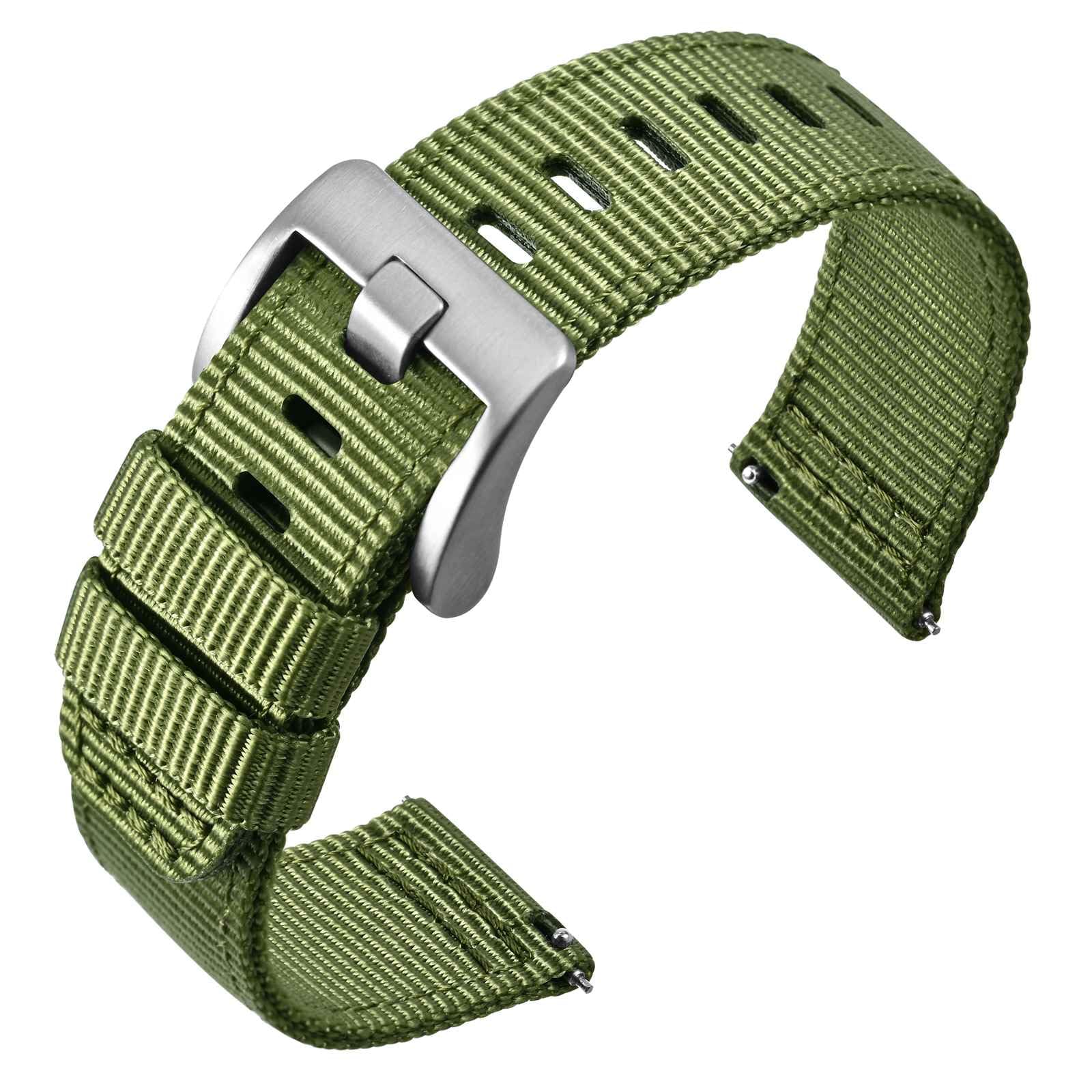 ANNEFIT Quick Release Watch Bands, Military Nylon Watch Strap for Men, Multiple Colors & Width (18mm, 19mm, 20mm, 22mm, 24mm)