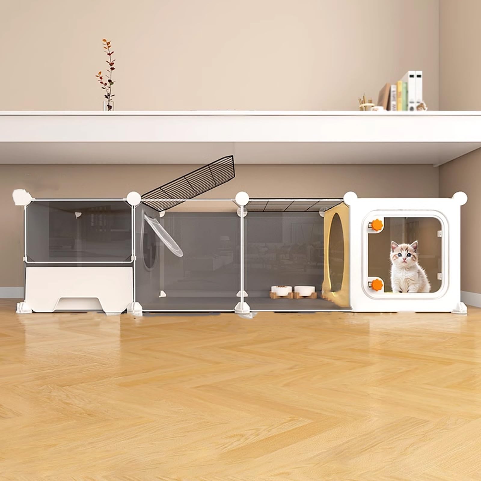 Niche pour chat avec puits de lumière pour appartement moderne et interaction facile