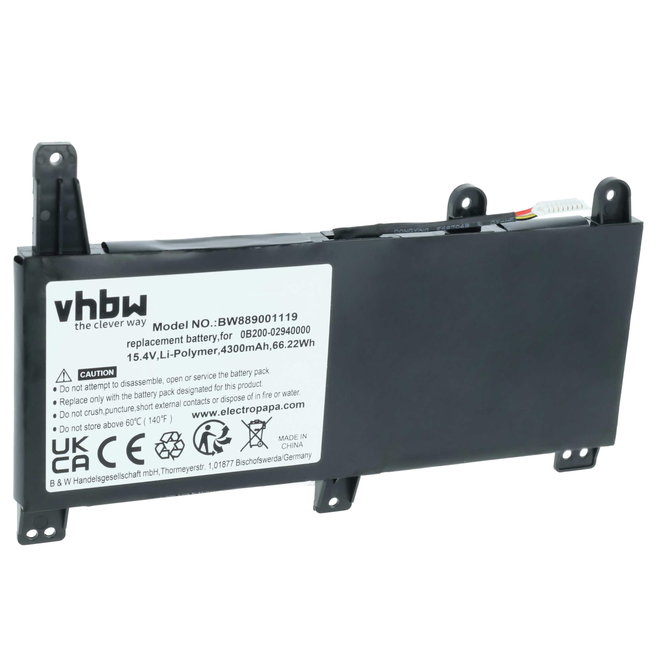 Vhbw Batteria Compatibile Asus Serie P43, P53, 4400mAh, 11.1V, Li-Ion, Sostituisce 07G016H31875M