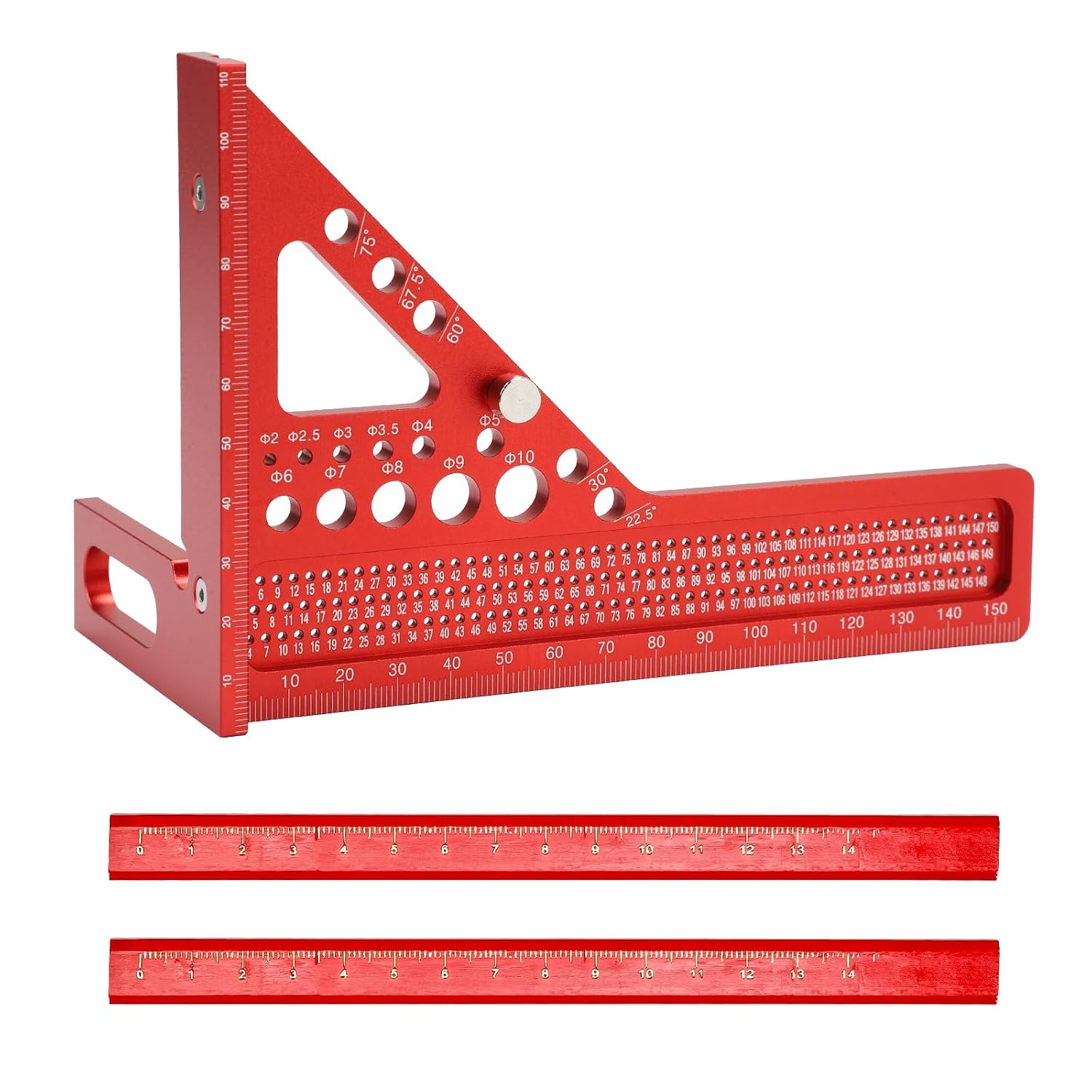 3D Multi-Angle Measuring Ruler 3D Mitre Angle Multifunctional 22.5-75  Angle Measure Square Protractor Precision Layout Measuring Tool for Woodworking Engineering