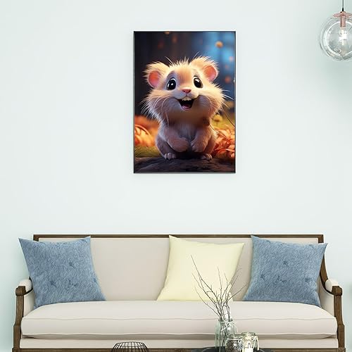 Miniatura 7 de Kit de pintura de diamante 5D, kit de pintura digital  Dibujos animados hámster ardilla tema imagen artística completa de diamantes de imitación,