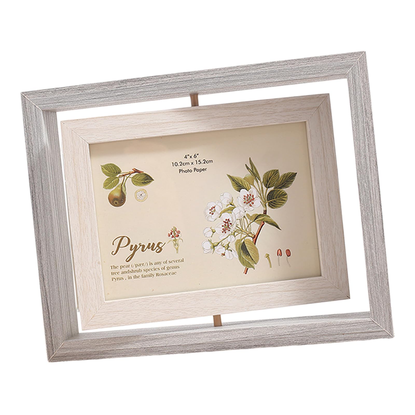 Wooden 360 Degree Rotating Photo Frame 6 Inch Swivels Picture Photos Holder Stand for Multiple Pictures Display Display Stand