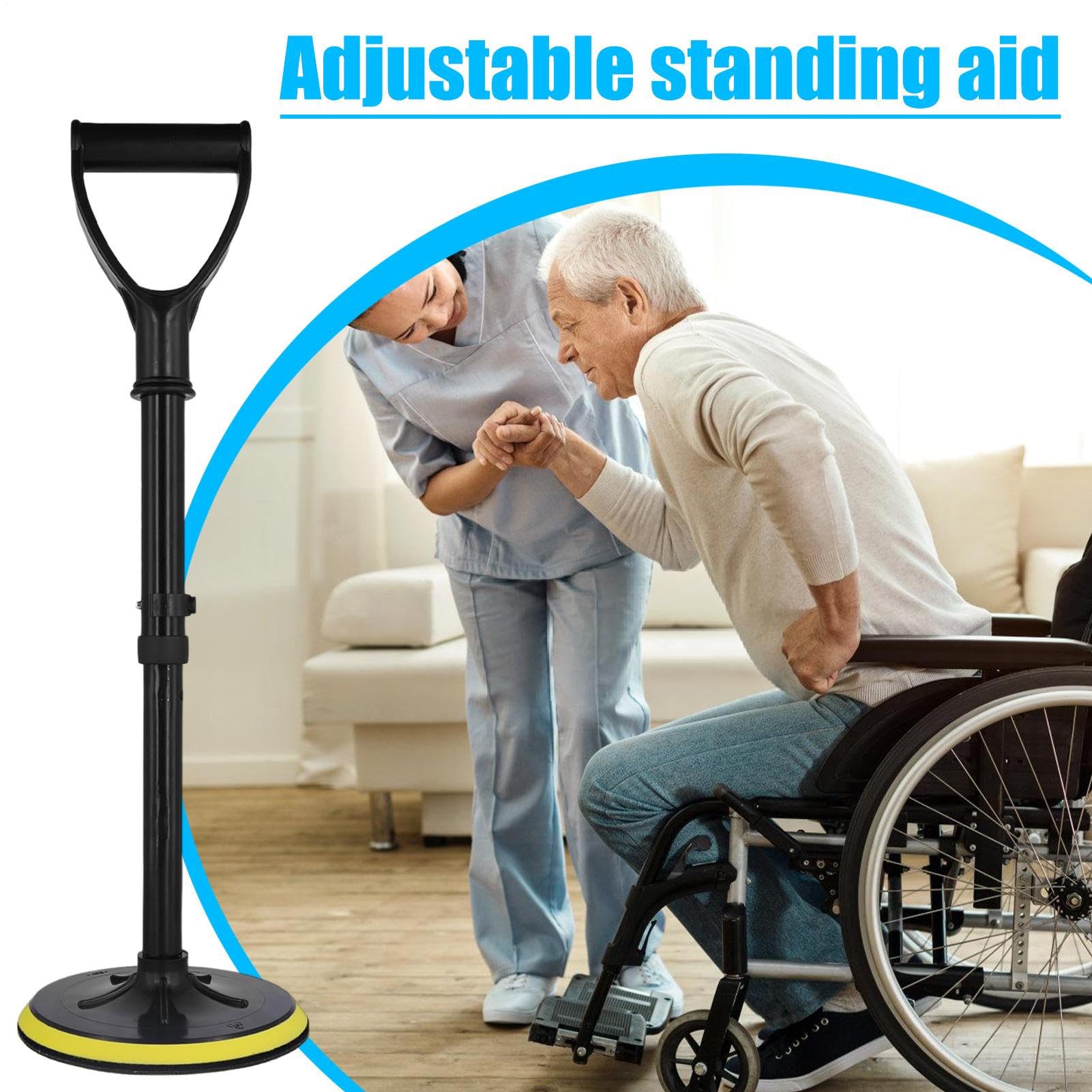 Ausili per la mobilità per anziani, dispositivo di supporto solido in | piedi, attrezzatura di sollevamento stabile per assistenza abitativa, supporto portatile per letto, divano, giardino, bagno o