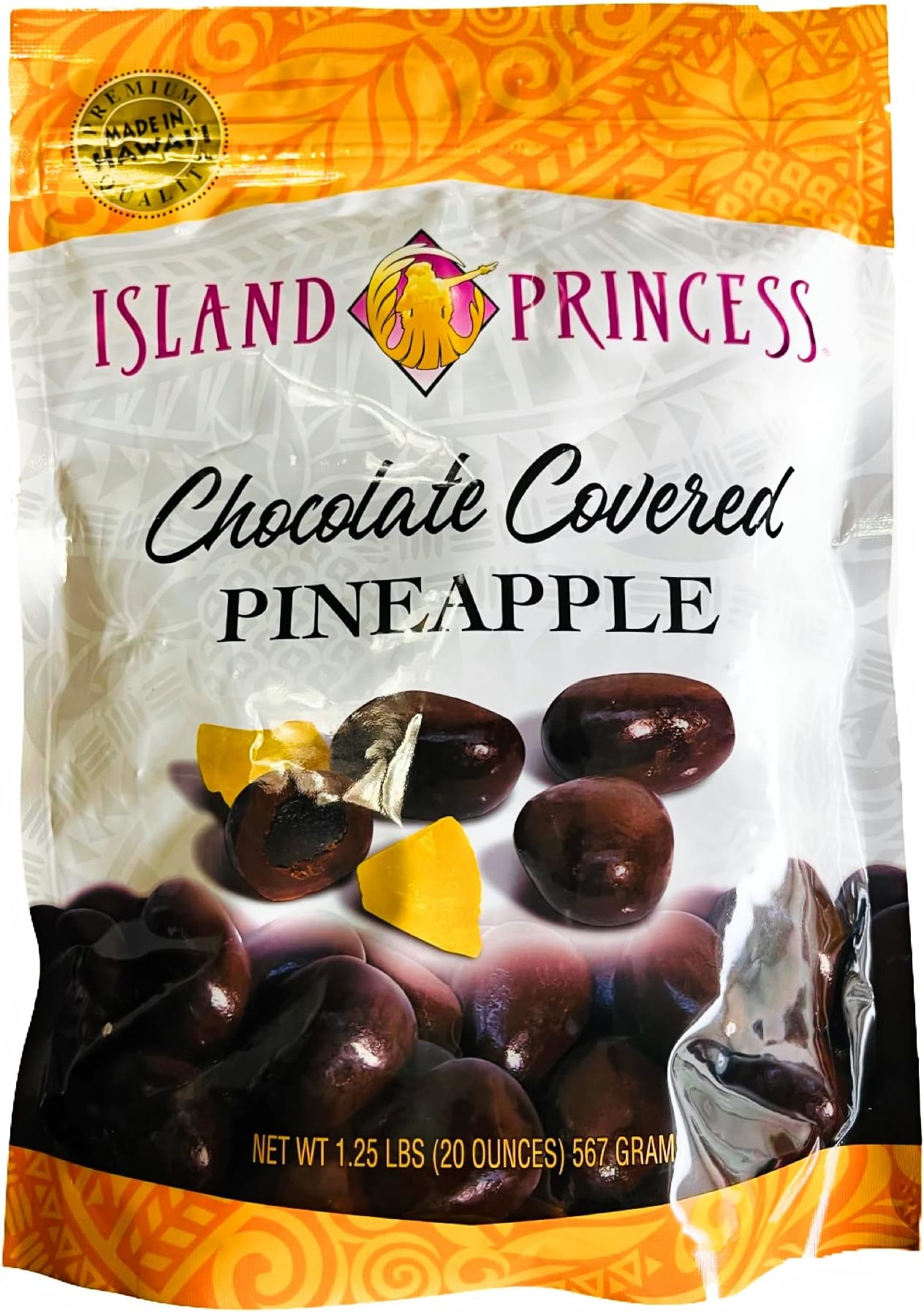 Island Princess Premium Chocolate Covered Pineapple 1.25 Pound