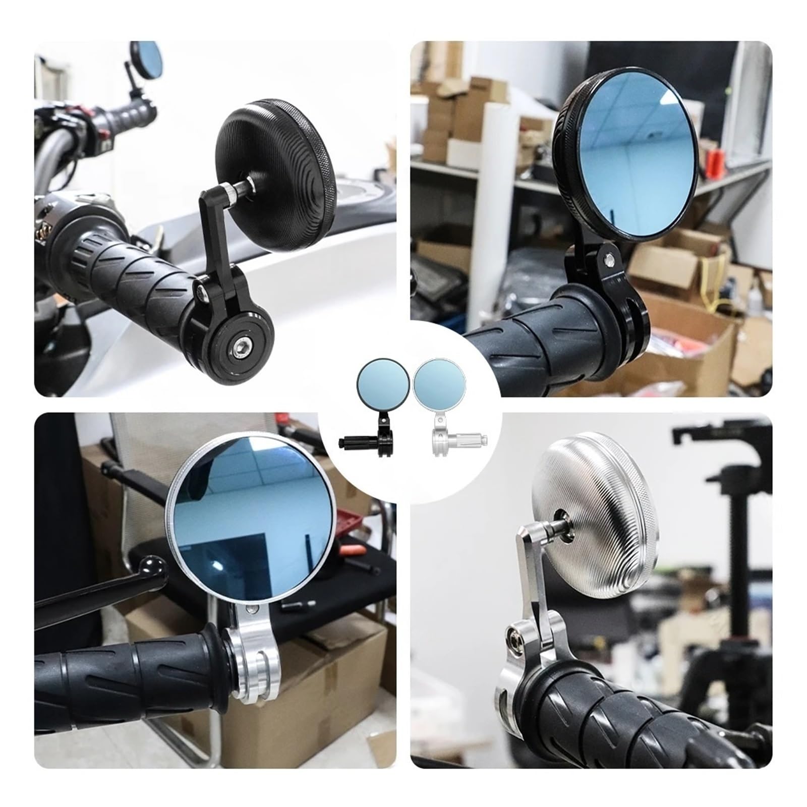 Specchietto Retrovisore Laterale Per Moto, Scooter, 7/8" 22 Mm, Specchietti Retrovisori Per Manubrio, Per Ya&maha Per Kaw&asaki, Ricambi Per Moto Specchiettos