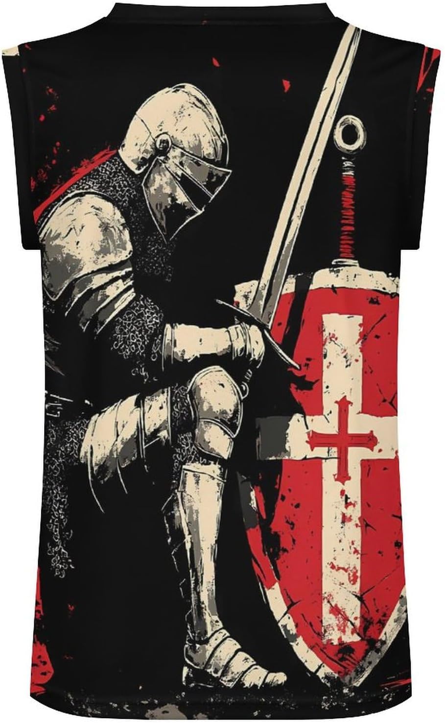 Knight Templar Men's V-Neck Basketball Tank Top Sleeveless Workout Tank Shirts Gym Fitness Tees Vest