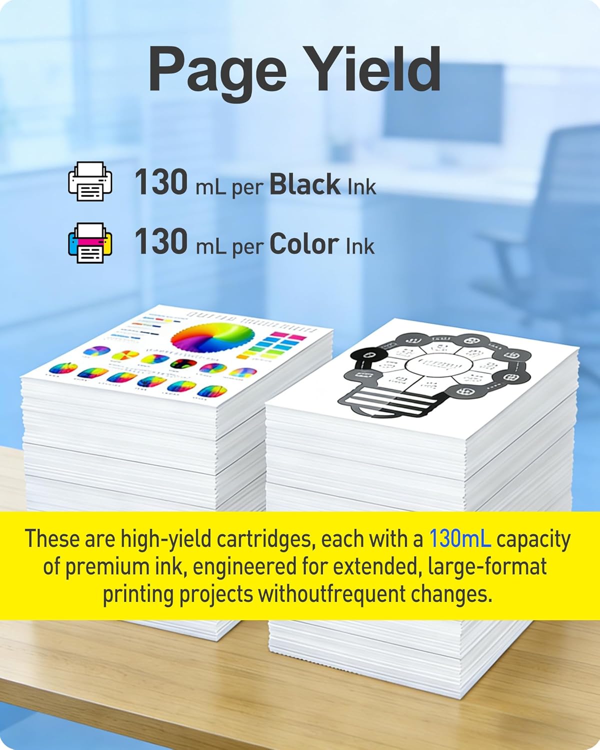 MasaiMara 72 Compatible Ink Cartridge for HP Post Script T610 T620 T770 T790 T795 DesignJet T1100 T1100PS T1120 SD-MFP T1120PS T1200 T1200PS T1300 T2300 Printer