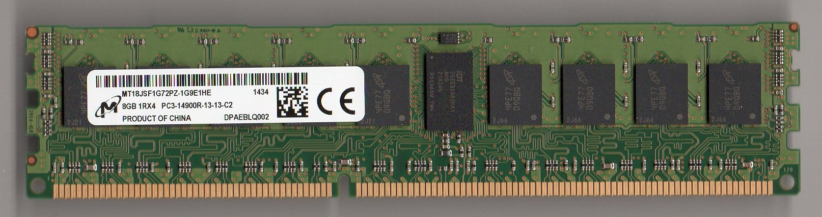 MICRON MT18JSF1G72PZ-1G9E1HE PC3-14900R DDR3 1866 8GB ECC