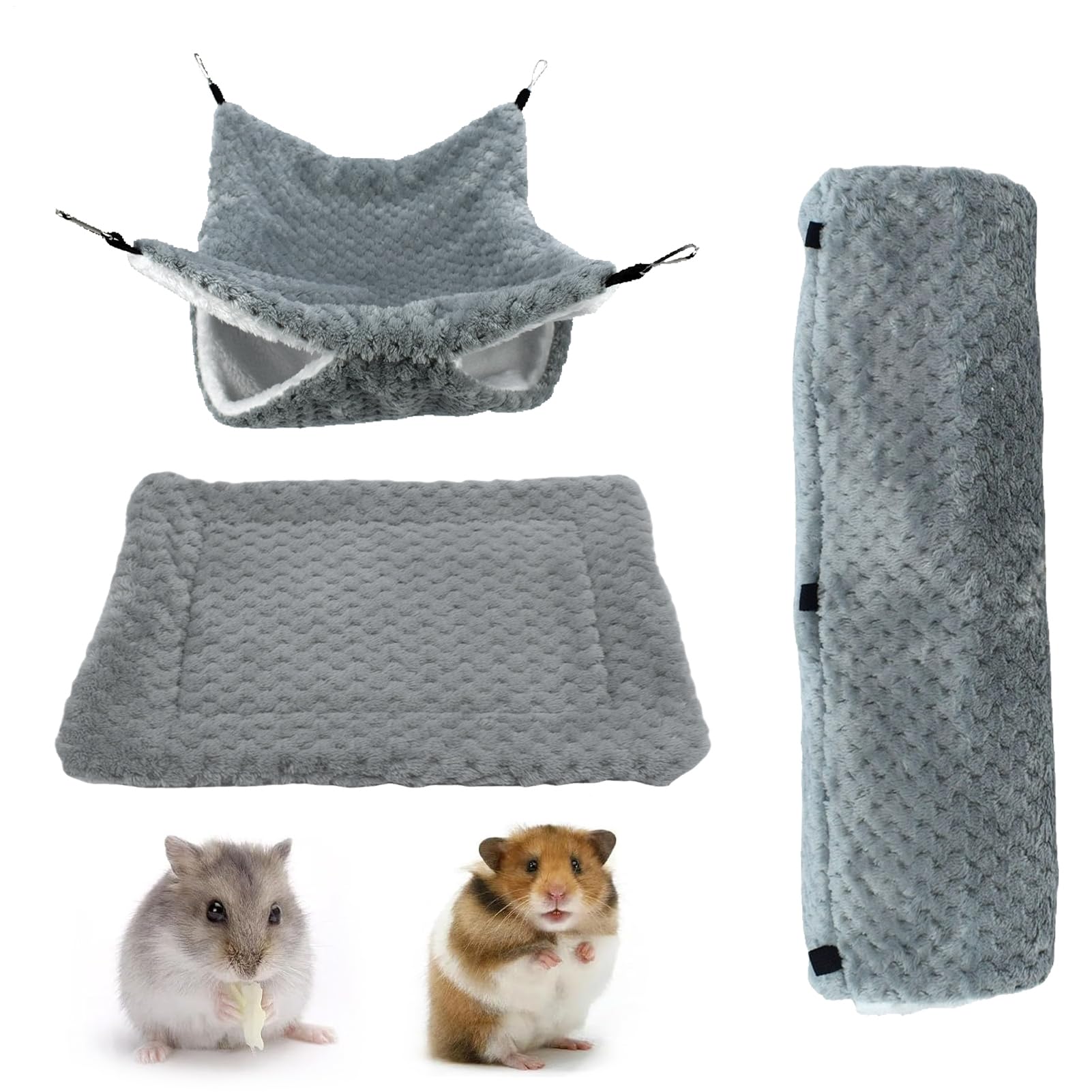 Maison pour hamster avec tunnel d'activités en peluche douce pour l'hiver