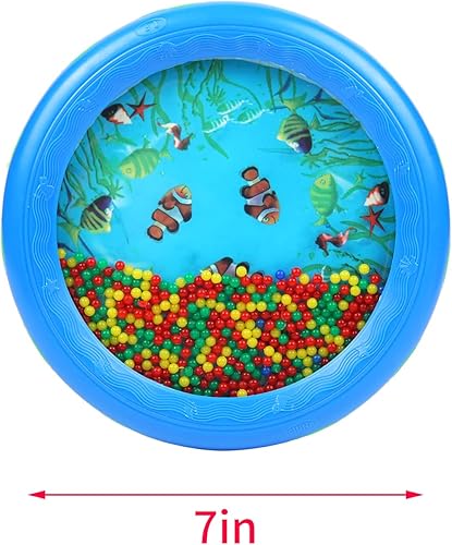 Vista 5 de Musfunny Tambor de océano Wave Bead Drums Gentle Sea Sound Music Gift Musical Educativo Sea Sound Drum Tool para niños y bebés (azul)