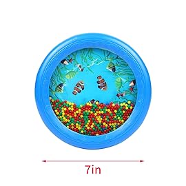 Musfunny Ocean Drum Wave Bead Drums Gentle Sea Sound Music Gift Musical Educational Sea Sound Drum Tool for Kid Child Baby (Blue)