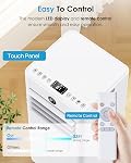 Portatif Air Conditionneur 8000 BTU, Air Unité de conditionnement pour la salle de bureau à domicile, avec kit de fenêtre, au calme, 2 Vitesses, 24H Détecteur automatique, mode refroidissement/déshumidificateur, chambres froides jusqu'à grande taille Space
