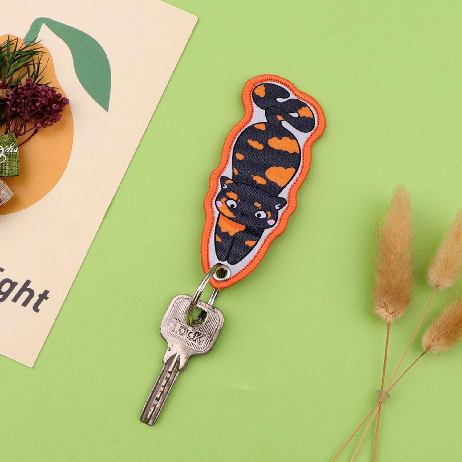 2 Pack Cute Woven Fabric Motorcycle Keychain Tag – Suitable for School, Office, Motorcycles, Cars, Trucks & Backpacks image 3