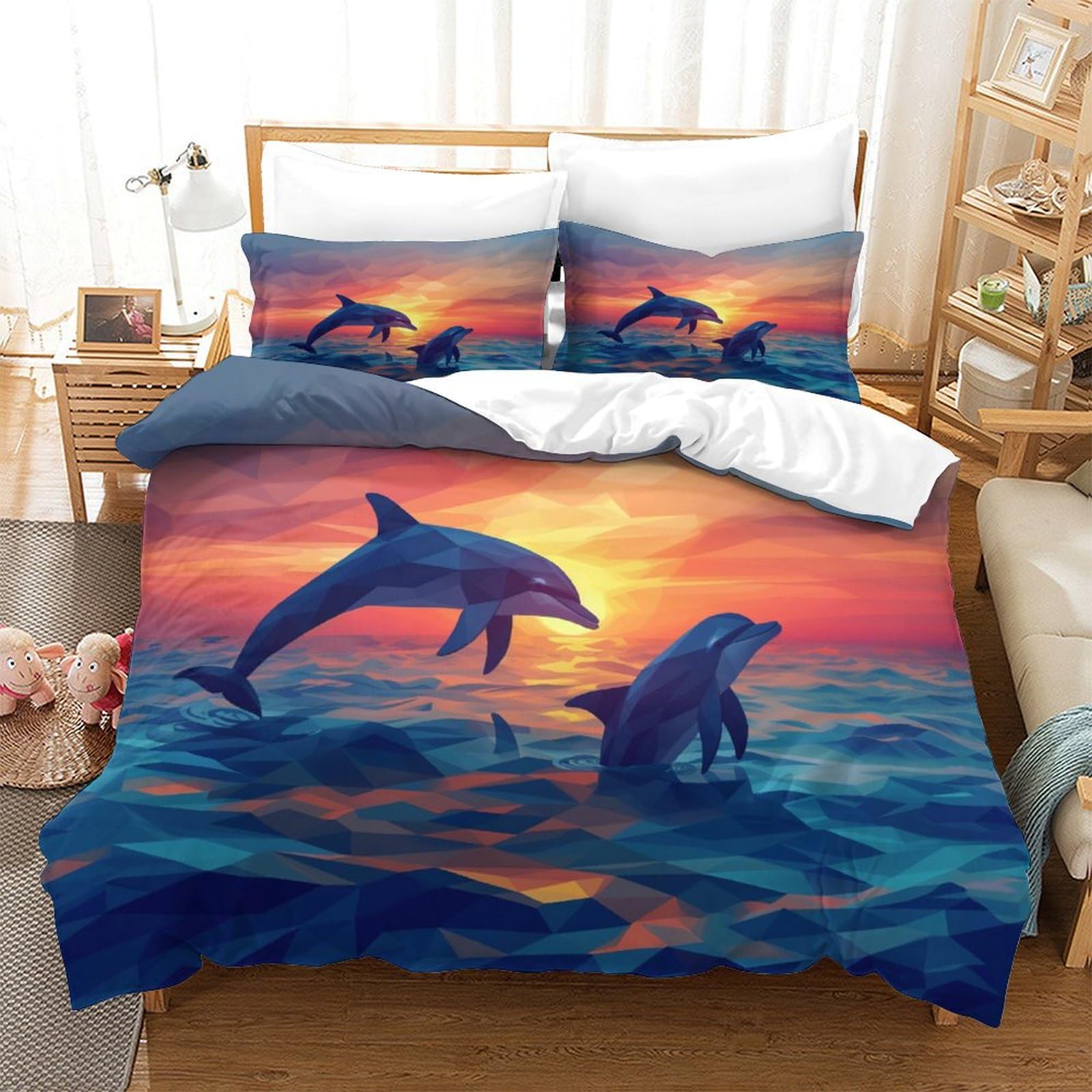 Parure de lit dauphin 3D pour transformer votre chambre en oasis marine