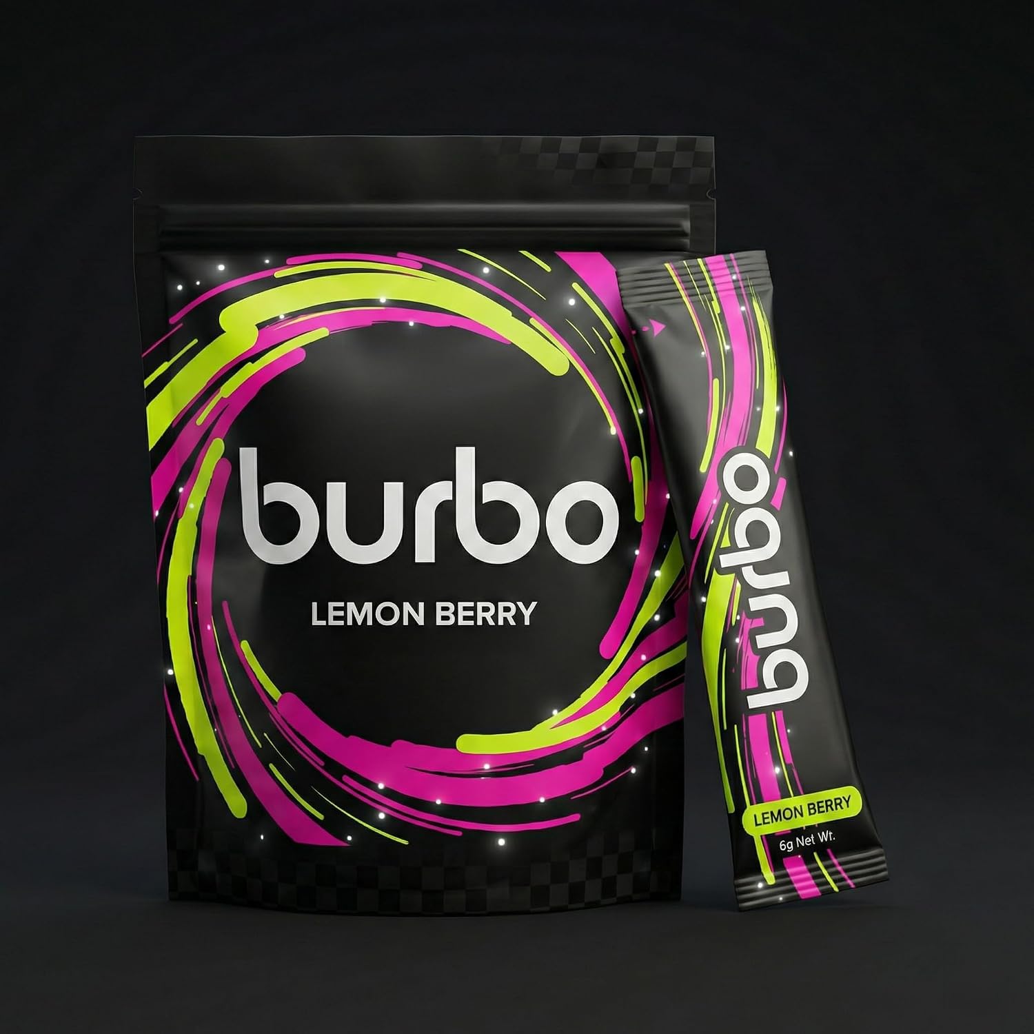 burbo | Lemon Berry Hydration - 14 Stick Packs | Lemon Berry Flavor, Single-Serve Sticks, On-the-Go Mix, Electrolytes, Vitamins, Minerals, Resealable Pouch