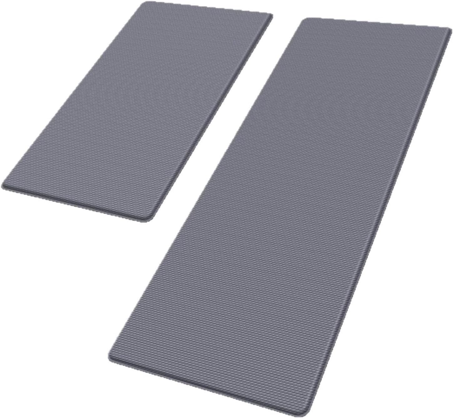 Comfort Kitchen Floor Mats: Anti-Fatigue, Non-Slip, Waterproof Set for Home and Office (2PCS Grey)