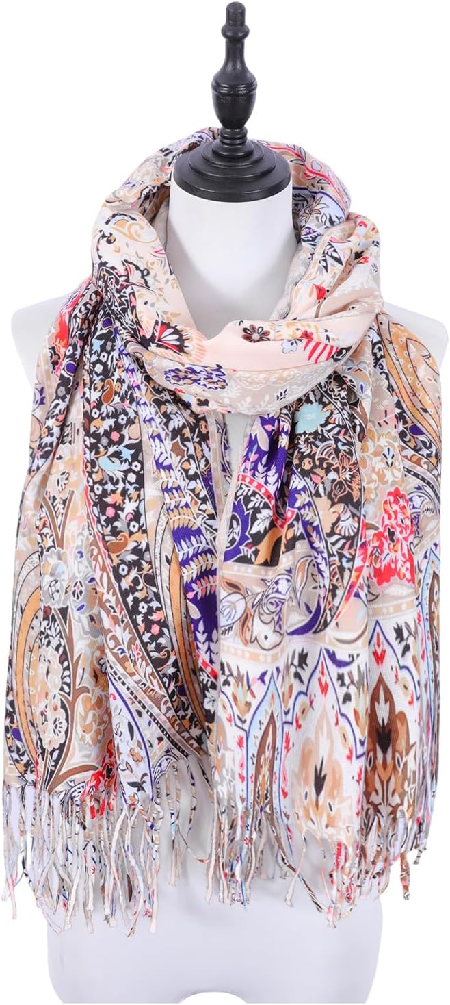Scarf Shawl Wraps for Women Pashmina Soft Cashmere Scarf Printed Large Blanket Scarf Warm for Fall Winter - Image 2