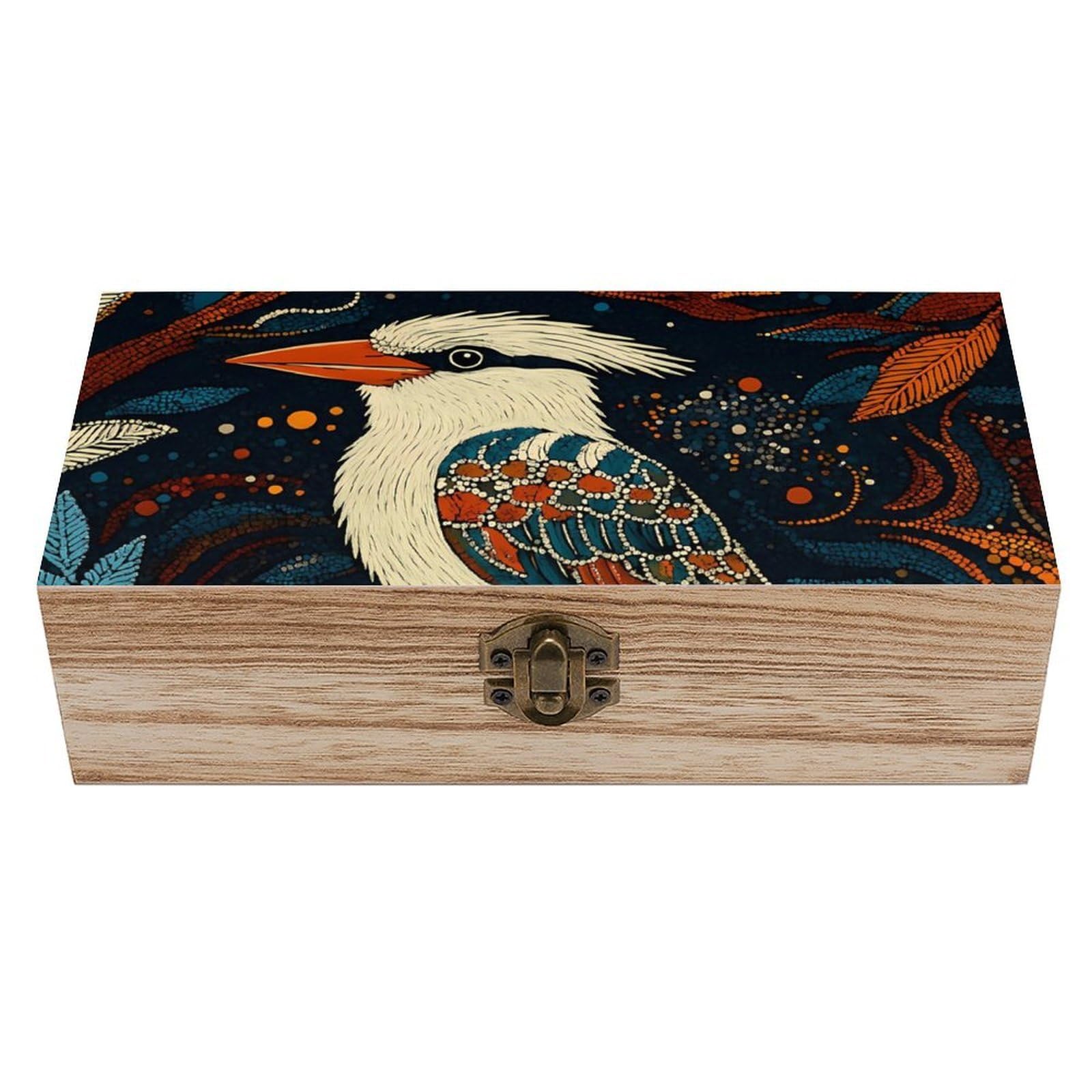 HLBSDM Elegant Bird Retro Wooden Storage Box Jewelry Art Gift Boxs Decorative Keepsake Boxes