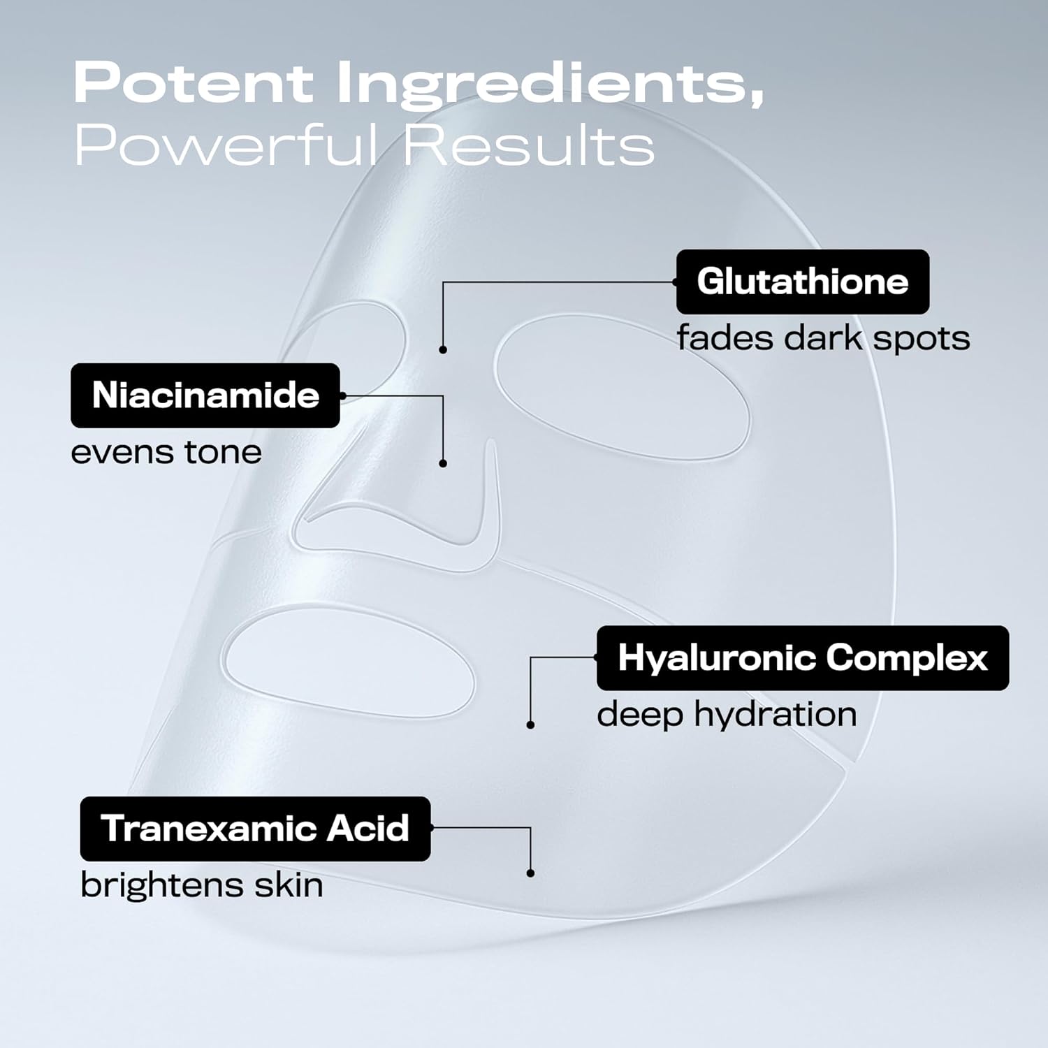 HAPA KRISTIN Glutathione Hydrogel Face Mask, Korean Overnight Glass Skin Mask, Niacinamide for Dark Spots & Hyperpigmentation, Uneven Skin Tone, Hyaluronic Acid Hydration, Radiance & Elasticity, 4EA - Image 4