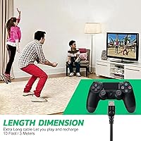 Vista 6 de Xahpower 2 Pack 10Ft Controller Charging Cable for PS4, Play and Charge Micro USB Charger High Speed Data Sync Cord for Playstation4 PS4 SlimPro