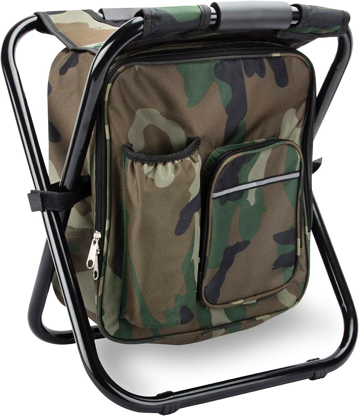 Military Deluxe Combo Backpack & Foldable Stool Fishing Stool Foldable External Pocket for Camping,Hiking,Beach,Picnic,Camping,Beach,Tailgating,Patio,Hunting,Backyard,Lawn-image-11