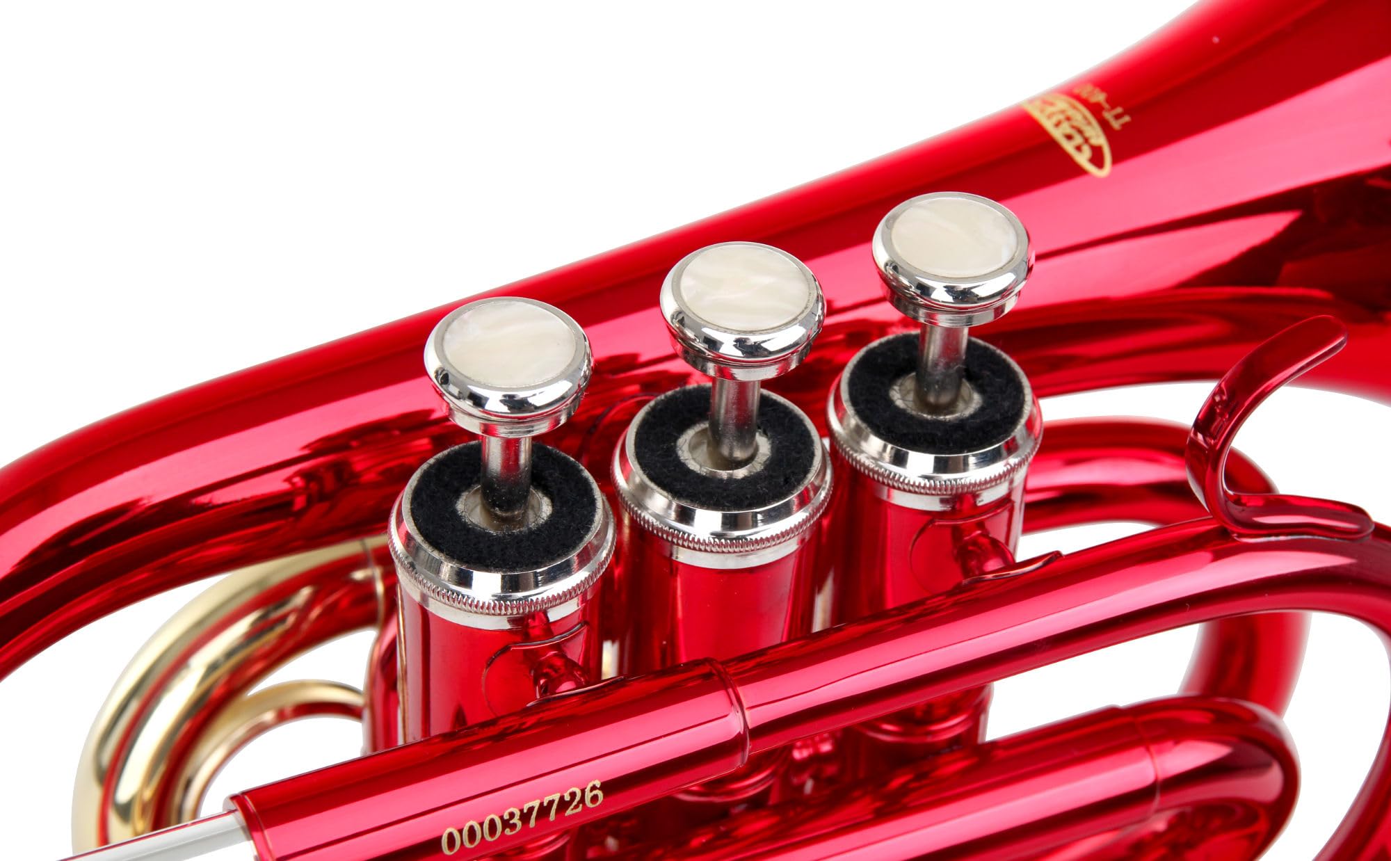 Classic Cantabile Brass TT-400 Tromba Tascabile in Sib (ottone, diametro campana: 93 mm, foro: 11,8 mm, intonazione: Sib, incl. custodia leggera, bocchino, panno per la pulizia, guanti) rossa