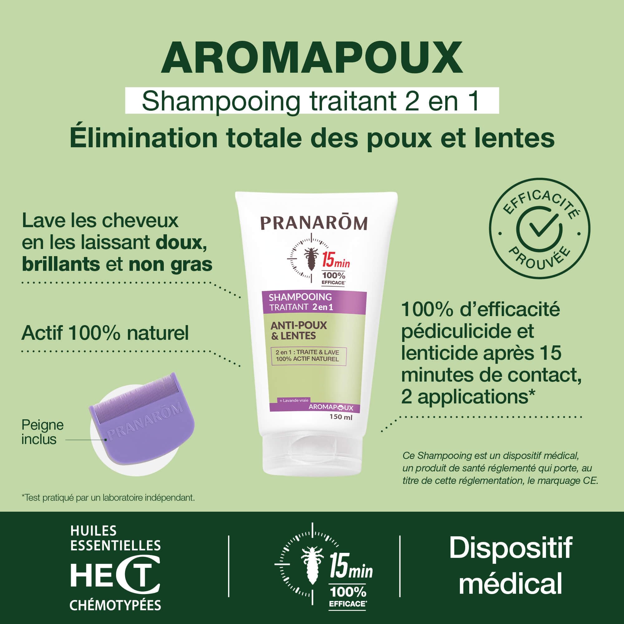 Pranarôm - Aromapoux Shampooing traitant 2 en 1