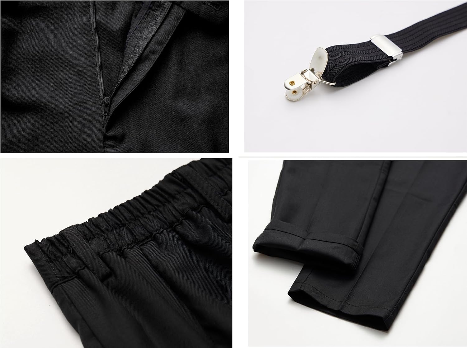 MAGE MALE Boys Velvet 3 Pieces Suit Multiple Colour Jacket Pants Set for Wedding Prom Party Tuxedo with Kids Suspenders - Image 4