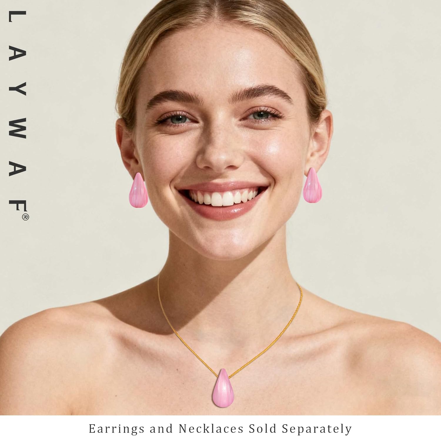 Big Hoop Earrings for Women Trendy, Teardrop Dangle Earrings Jewelry, Hypoallergenic 22K Gold Plated Stainless Steel Posts, Nickel Free Chunky Stud Earrings, Designer Duped Jewelry - Image 4