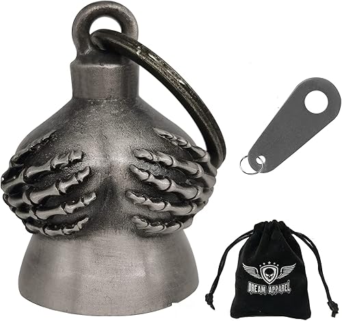 Miniatura 25 de Dream Apparel Campanas de motocicleta para motociclistas, accesorios de campanas pesadas y llavero para la suerte