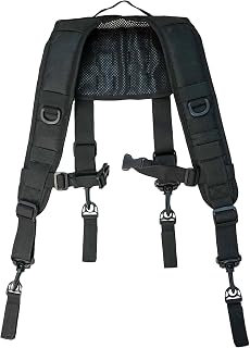 MELOTOUGH Tactical Outdoor H-Harness Duty Belt Suspenders Black (Battle Belt not Included)-XL