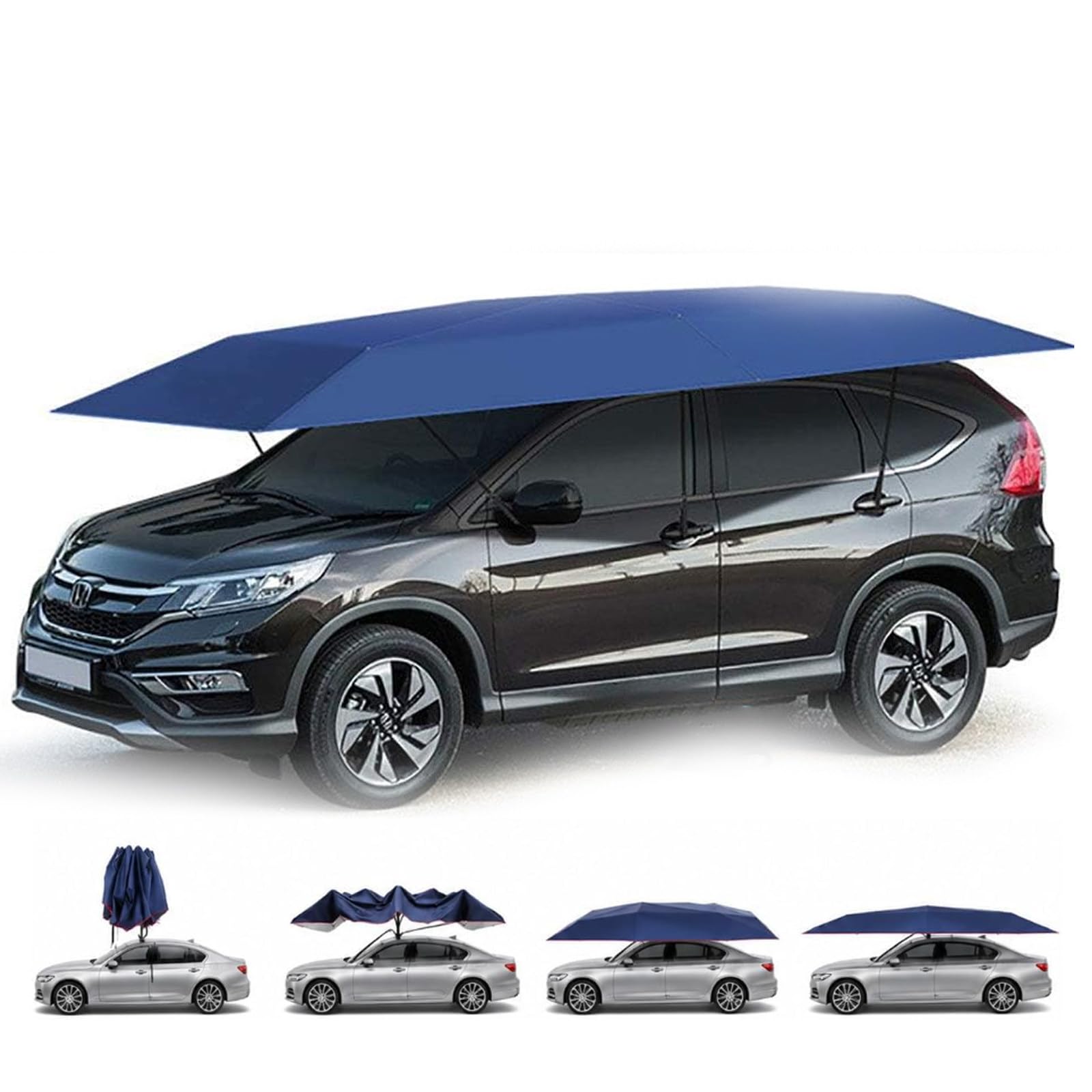 Abri de Voiture Entièrement, Pare-Soleil Pliable à Commande Unique 4.2*2.3m