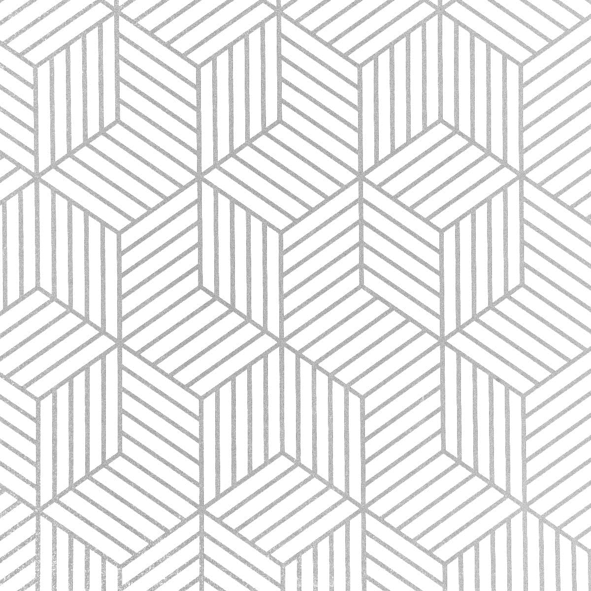 WENMER Geometric Hexagon Wallpaper Contact Paper 17.71 Inch x 118 Inch