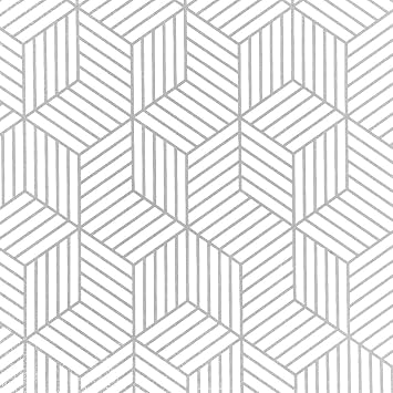 WENMER Geometric Hexagon Peel and Stick Wallpaper - 17.71 Inch x 118 Inch Silver Self-Adhesive Vinyl Film for Home Use