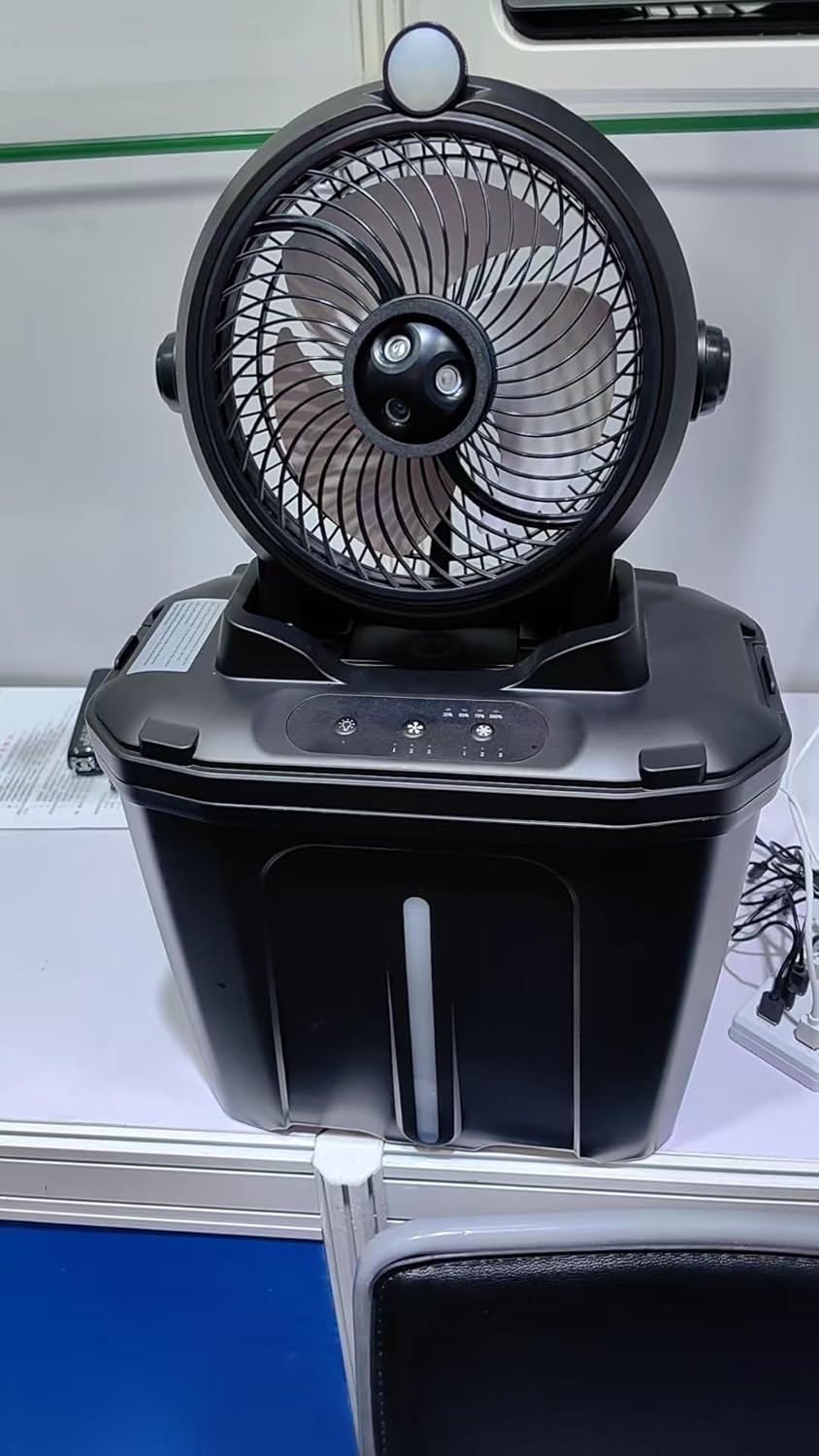 Cordless Outdoor Personal Mister Fan with 10L Reservoir - 20000mAh Wireless Evaporative Fan for Patio, Golf Cart, and Garden - Portable 3-Setting Fan with Multi-Outlet Mist Spray for Travel