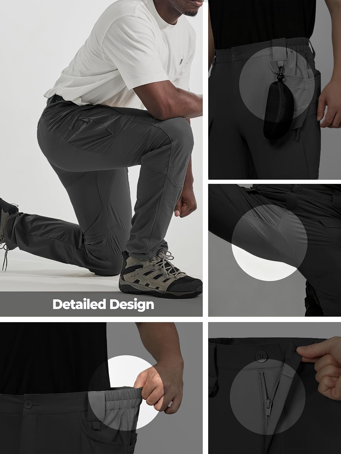 Tactical Pants for Men with 10 Pockets,Slim Fit Cargo Work Pants,Durable for Hiking,Fishing,Outdoor Activities - Image 4