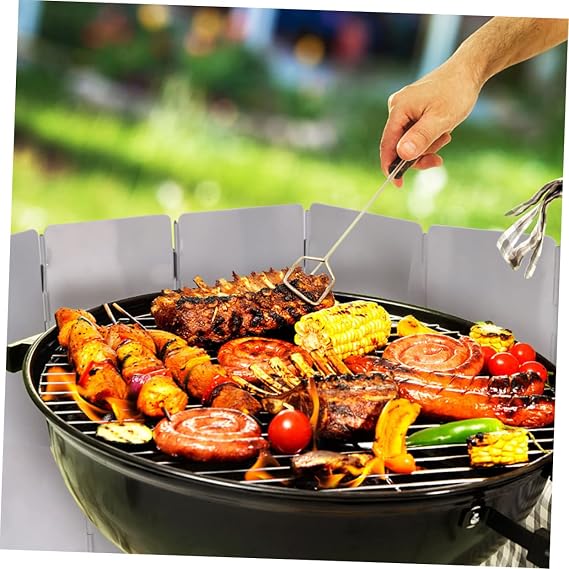 Toyvian Portable Outdoor Stove Windscreen Foldable Wind Deflector for Camping BBQ Burner Corrosion Resistant Windshield for Outdoor Cooking